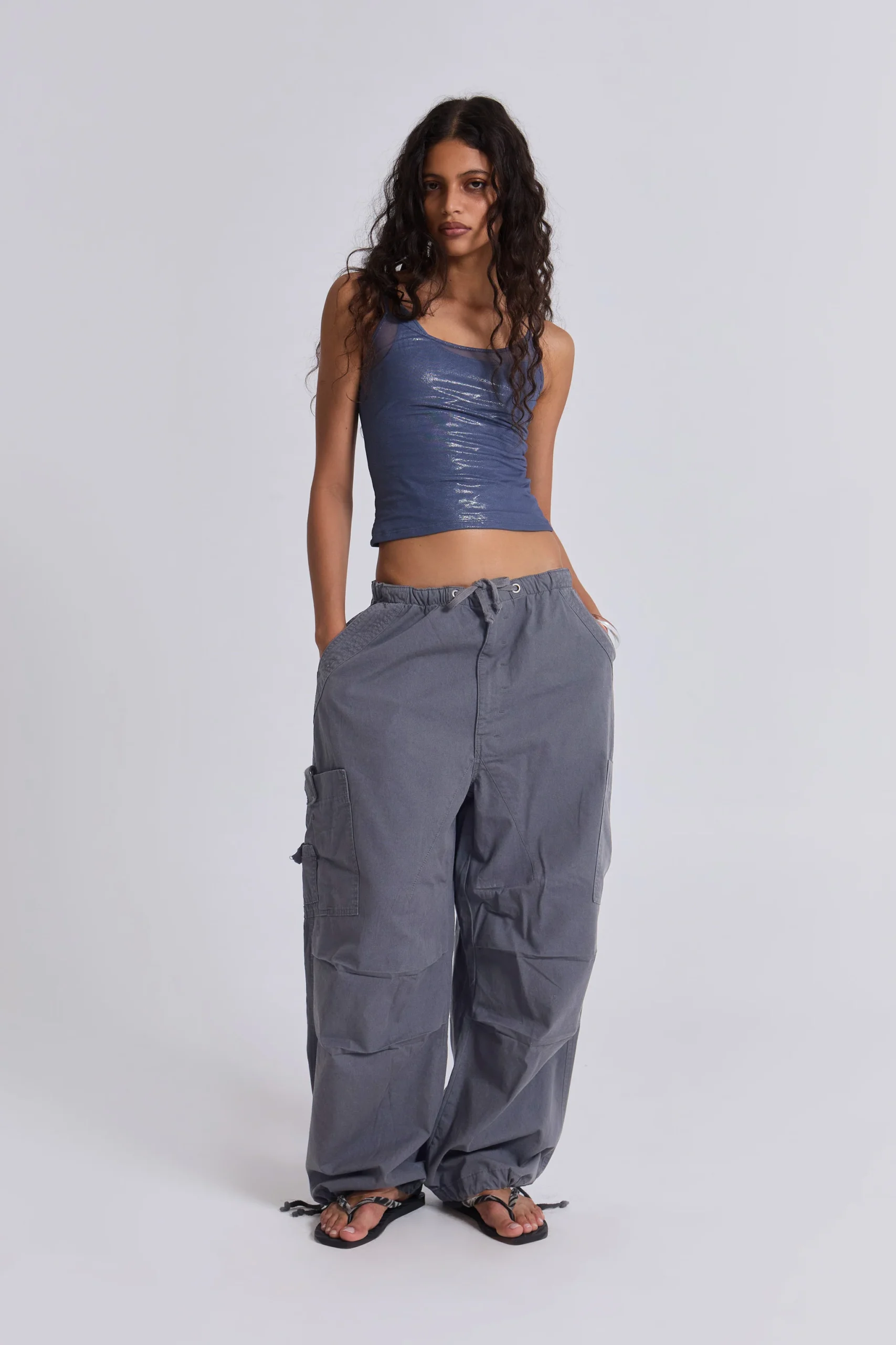 7456-vintage-grey-parachute-cargo-pants-1.webp Vintage Grey Parachute Cargo Pants