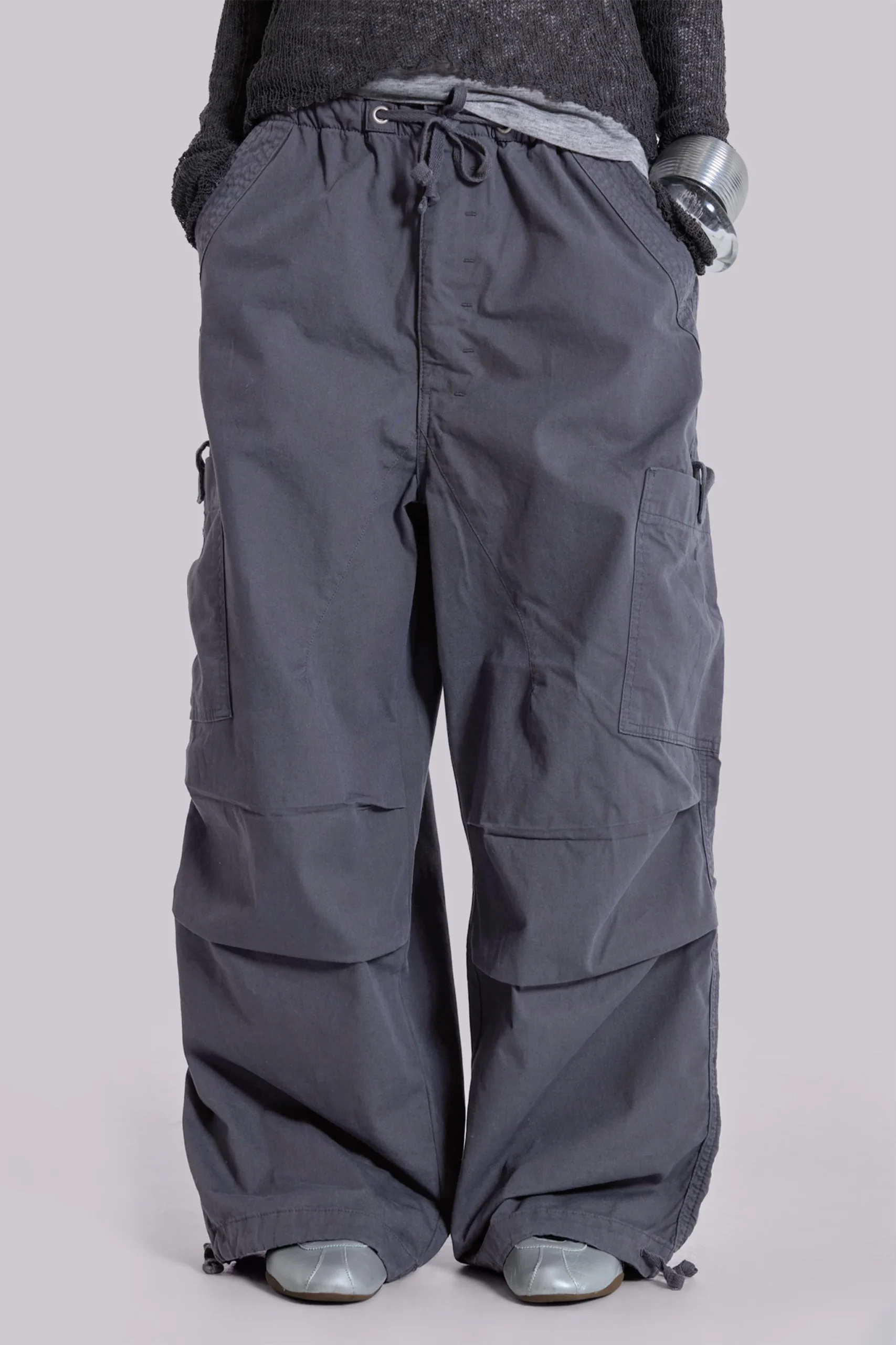 Vintage Grey Parachute Cargo Pants