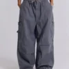 Vintage Grey Parachute Cargo Pants