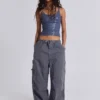Vintage Grey Parachute Cargo Pants