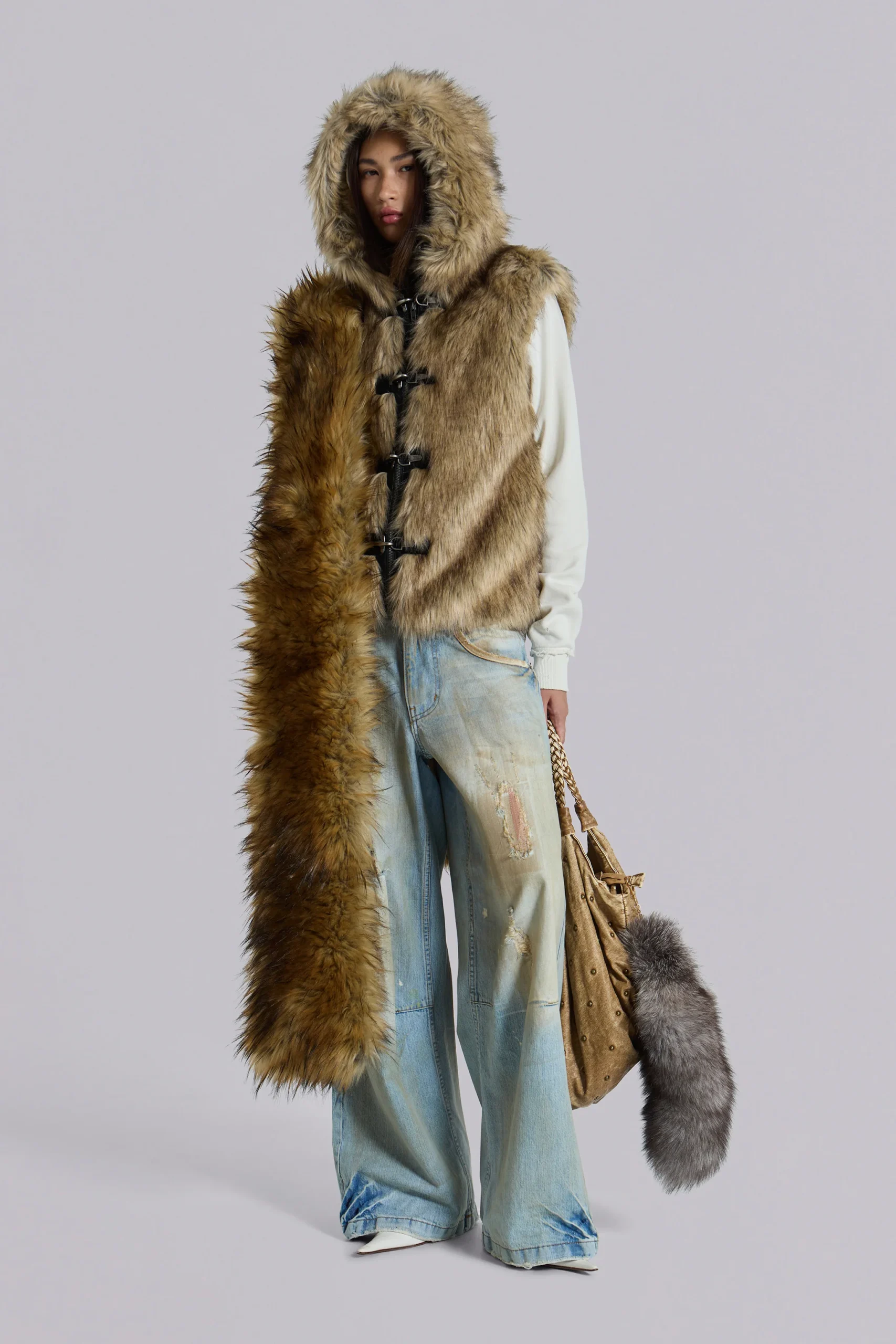 Blonde Cara Faux Fur Scarf