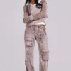 Naia Loose Knit Hooded Top in Clay