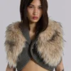 Meka Faux Fur Knit Shrug