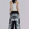 Black Gothic Print Baggy Monster Joggers