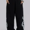 Black Gothic Print Baggy Monster Joggers