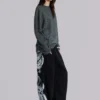 Black Gothic Print Baggy Monster Joggers