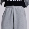 Grey Marl Cuffed Baggy Monster Joggers