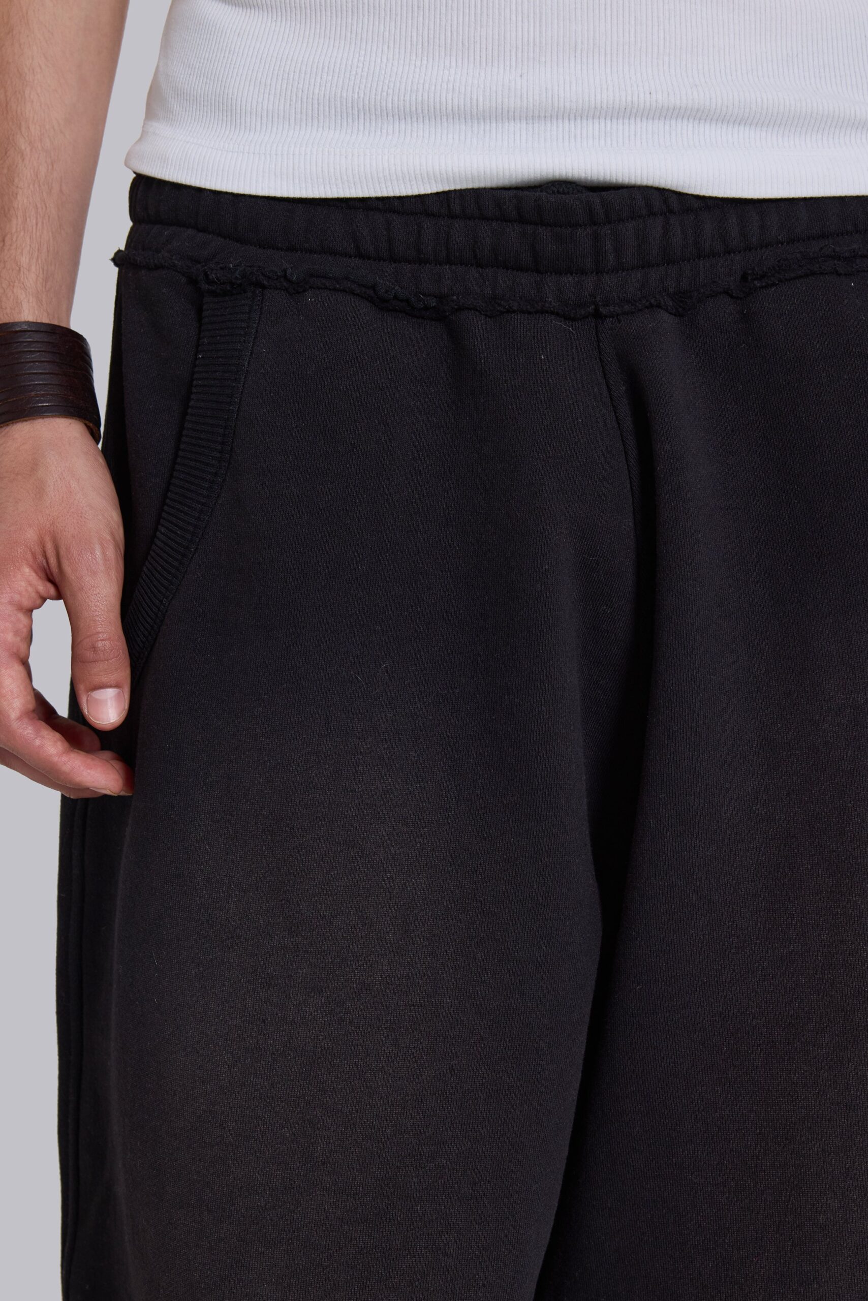 Black Baggy Cuffed Monster Joggers