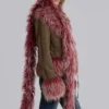 Leonie Faux Mongolian Fur Scarf in Quartz