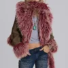 Leonie Faux Mongolian Fur Scarf in Quartz