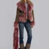 Leonie Faux Mongolian Fur Scarf in Quartz