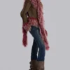 Leonie Faux Mongolian Fur Scarf in Quartz