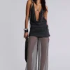 Lurien Knit and Chiffon Balloon Pants