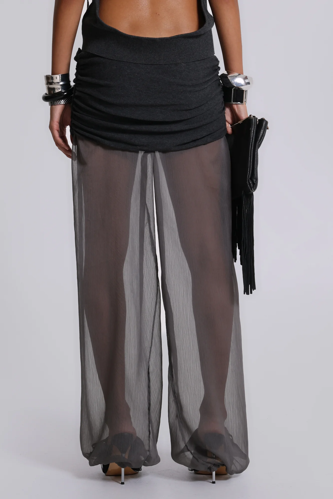 Lurien Knit and Chiffon Balloon Pants