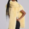Saskia 2-in-1 Faux Fur Shrug in Yellow