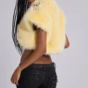 Saskia 2-in-1 Faux Fur Shrug in Yellow