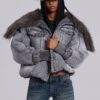 Alloy Denim Bomber Jacket in Grey