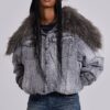 Alloy Denim Bomber Jacket in Grey