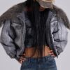 Alloy Denim Bomber Jacket in Grey