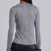 Xeni Glitter Long Sleeve Top in Silver