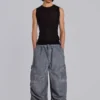 Black Oil Wash Parachute Pants