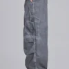 Black Oil Wash Parachute Pants
