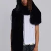 Black Cara Faux Fur Scarf