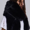 Black Cara Faux Fur Scarf