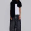 Black Cara Faux Fur Scarf