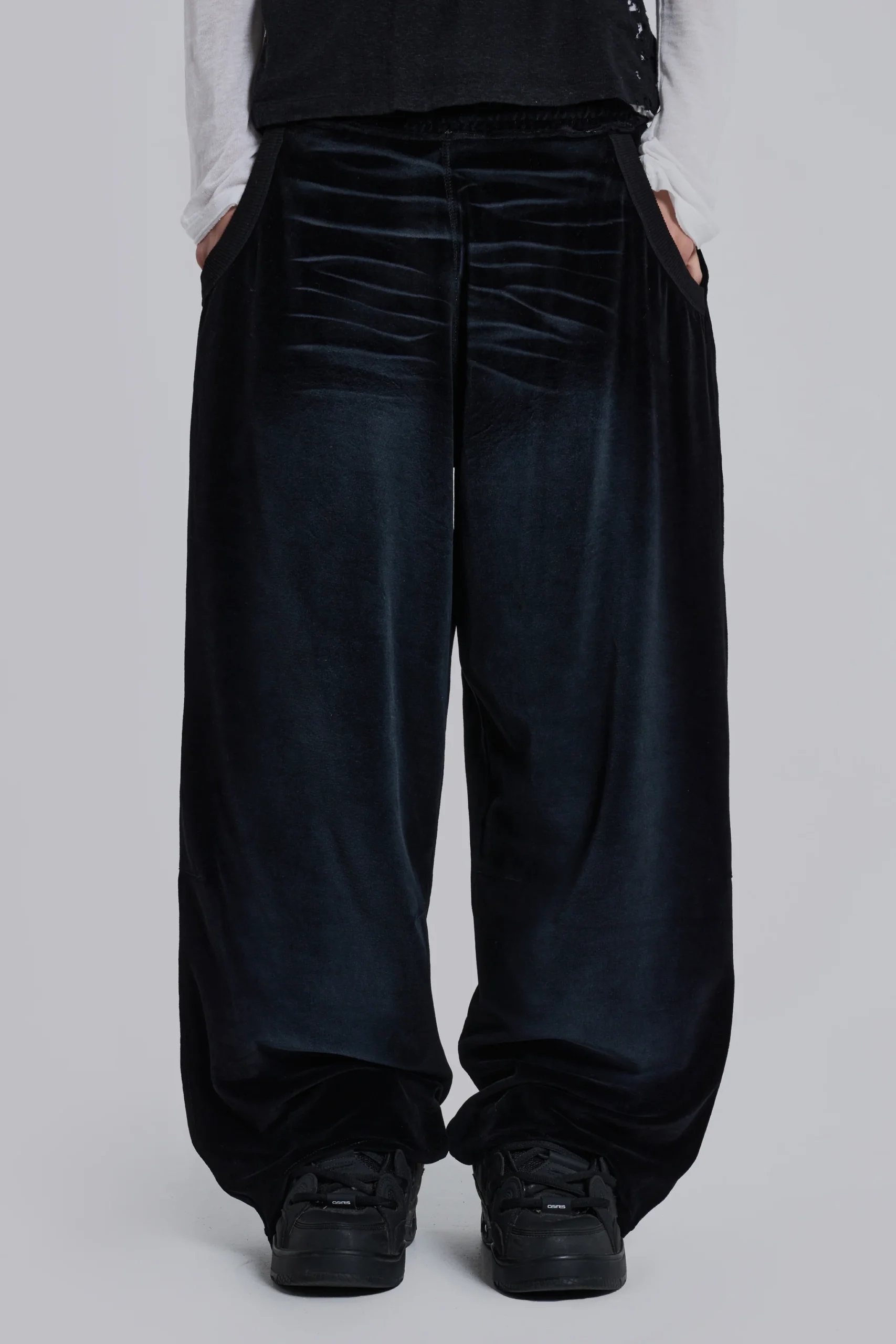 Denim Wash Velour Monster Jogger