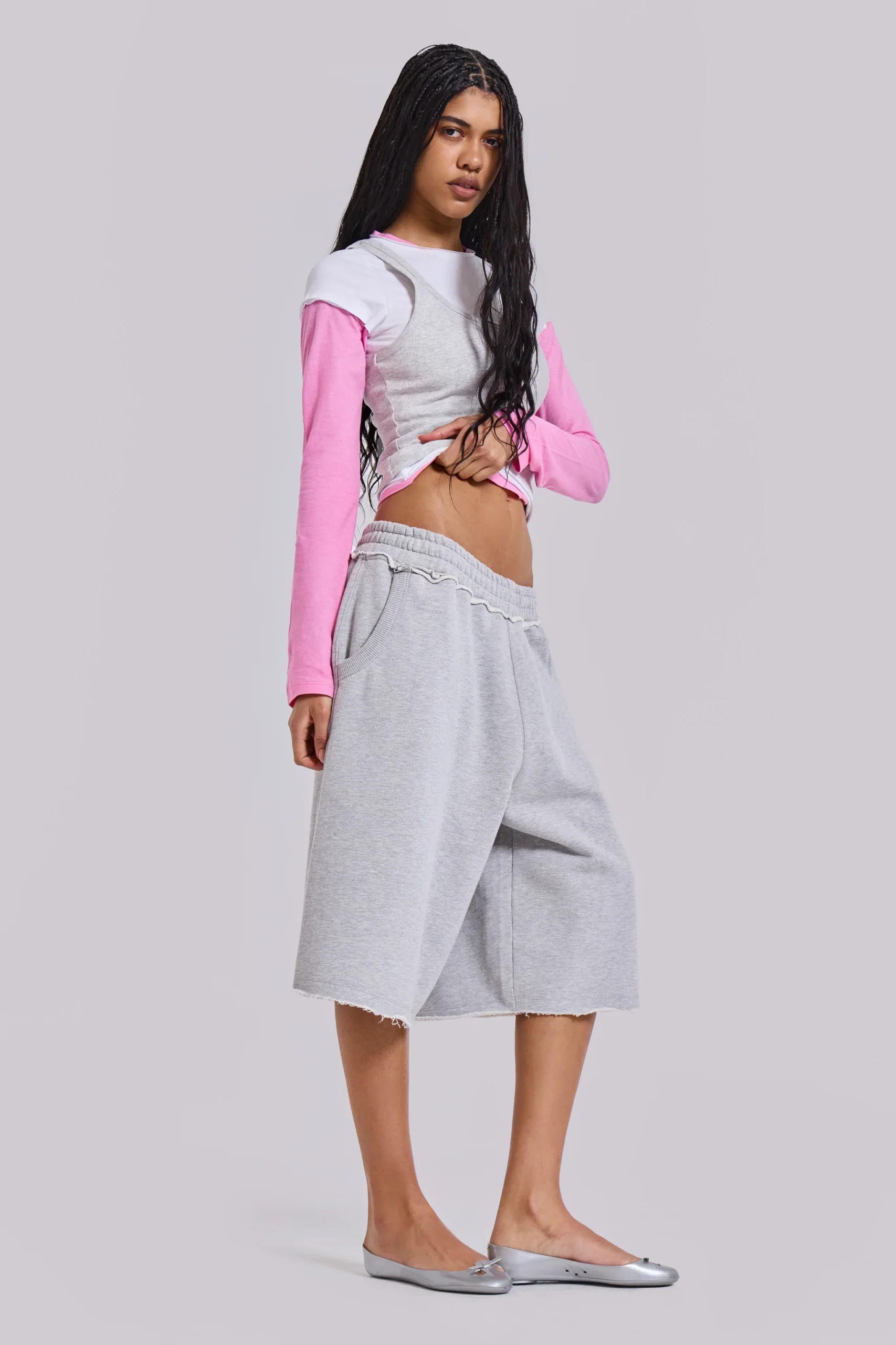 Grey Marl Monster Jogger Shorts