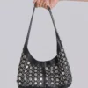 Osmium Studded Leather Bag in Black