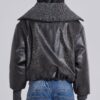 Black Alloy Vegan Leather Bomber Jacket