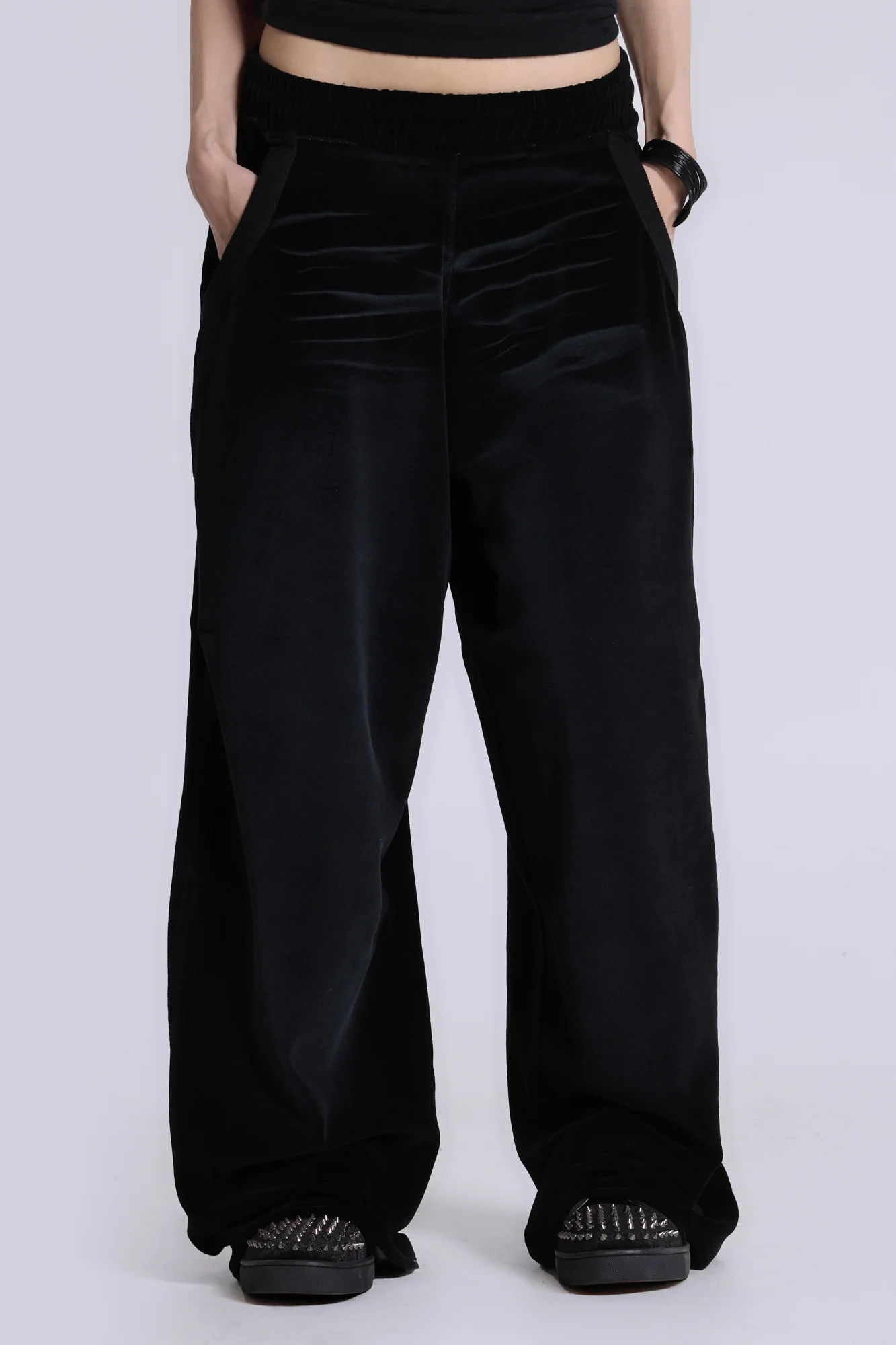 Denim Wash Velour Monster Joggers