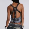 Lythra Hand-Beaded Cowl Top