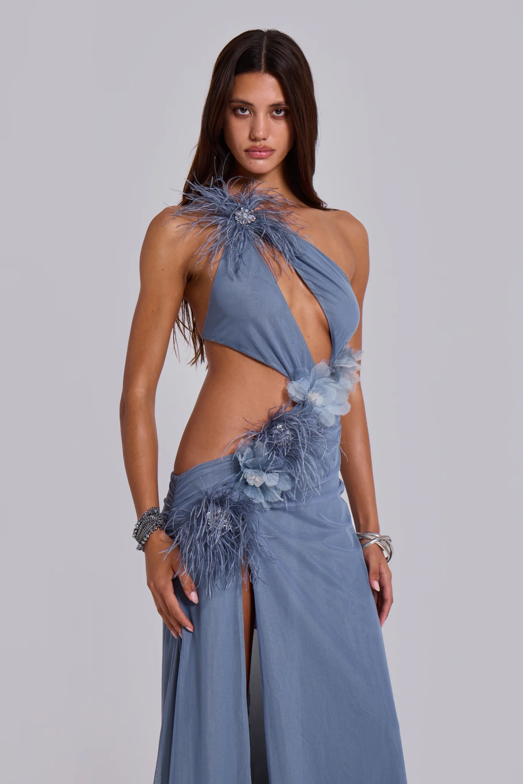 8495-noctelle-cut-out-maxi-dress-with-feathers-6.webp Noctelle Cut Out Maxi Dress with Feathers