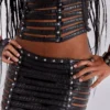 Nyxen Slashed Faux Leather Corset Top