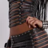 Nyxen Slashed Faux Leather Corset Top