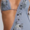 Brisa Asymmetric Hand-Beaded Maxi Dress