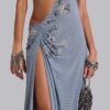 Brisa Asymmetric Hand-Beaded Maxi Dress