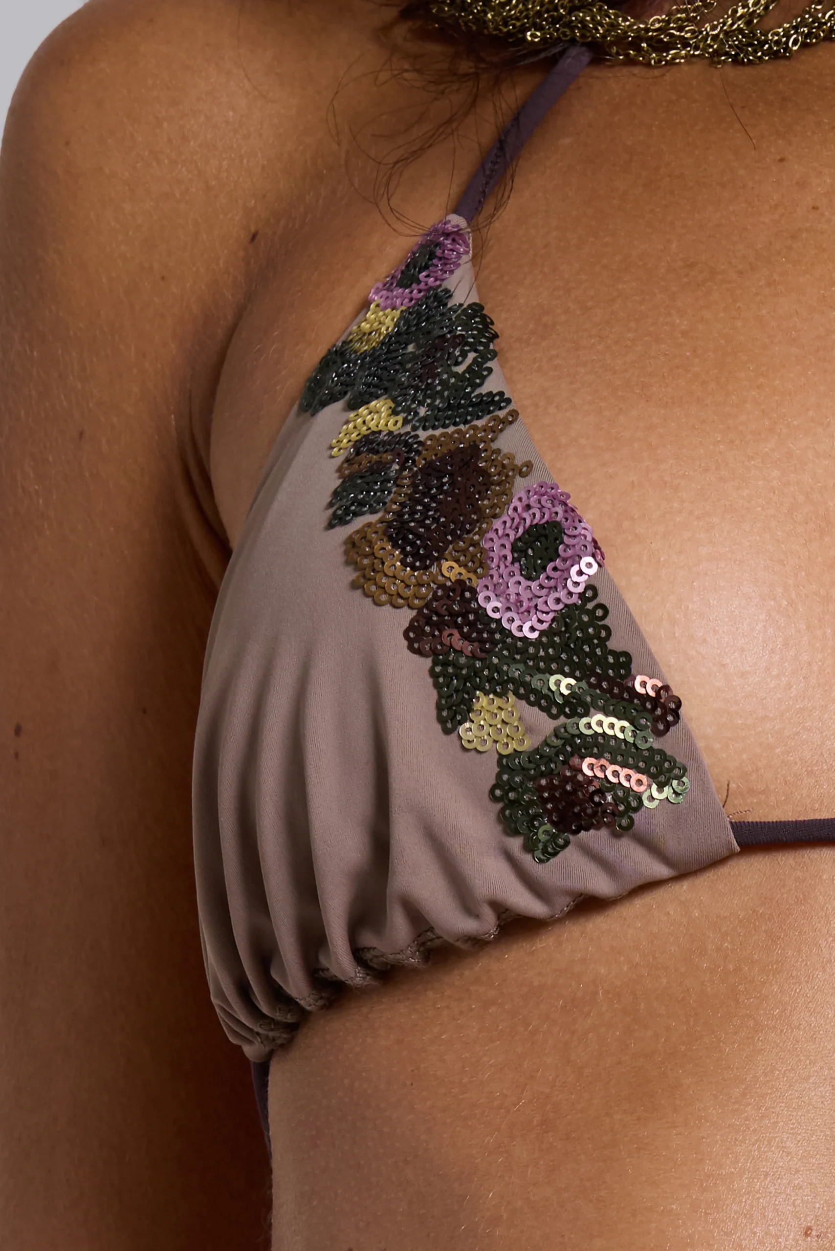 Dalya Sequin Triangle Bikini Top