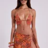 Melona Embellished Wrap Mini Skirt in Tangerine