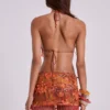 Melona Embellished Wrap Mini Skirt in Tangerine