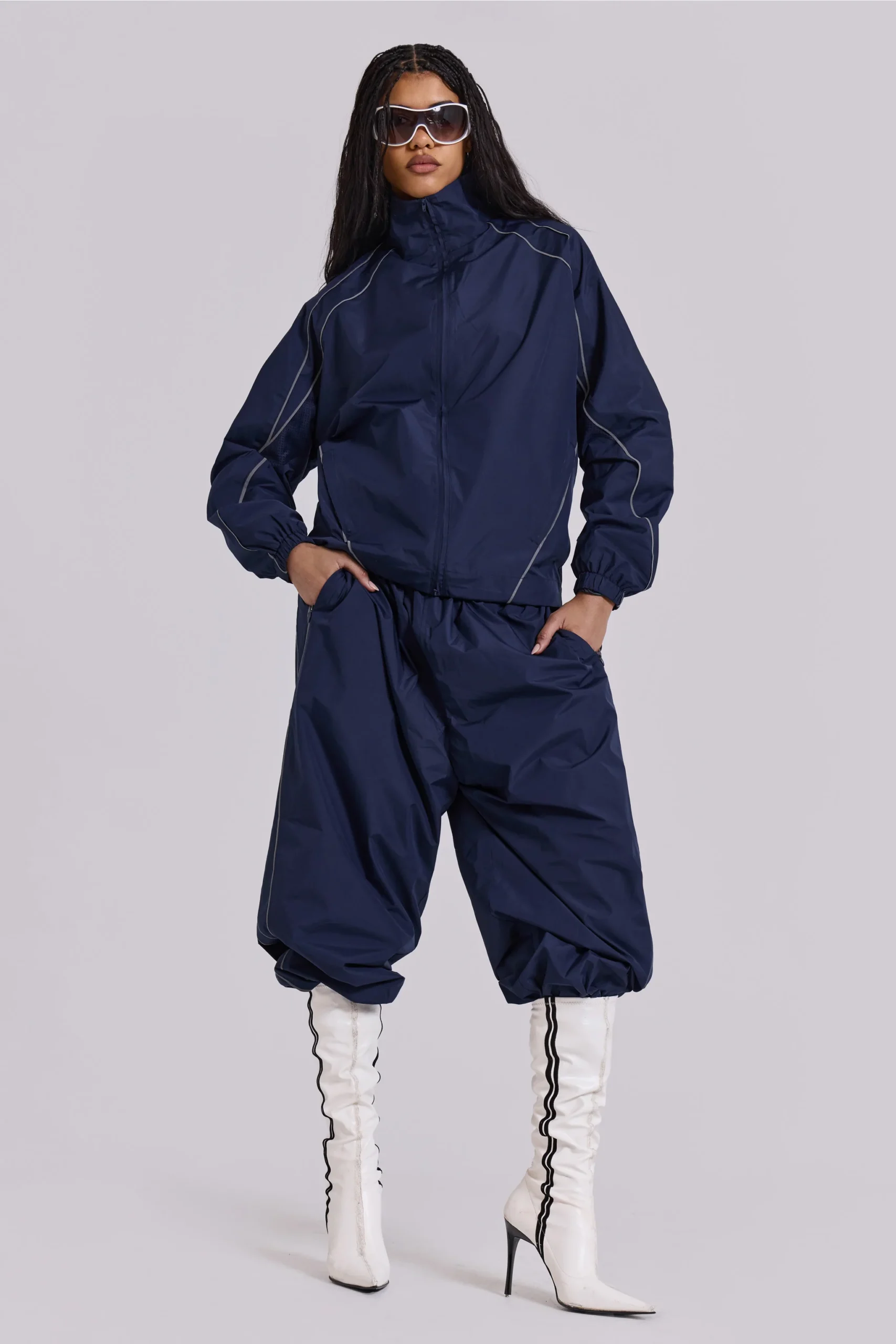 Navy Vapor Tracksuit Bottoms