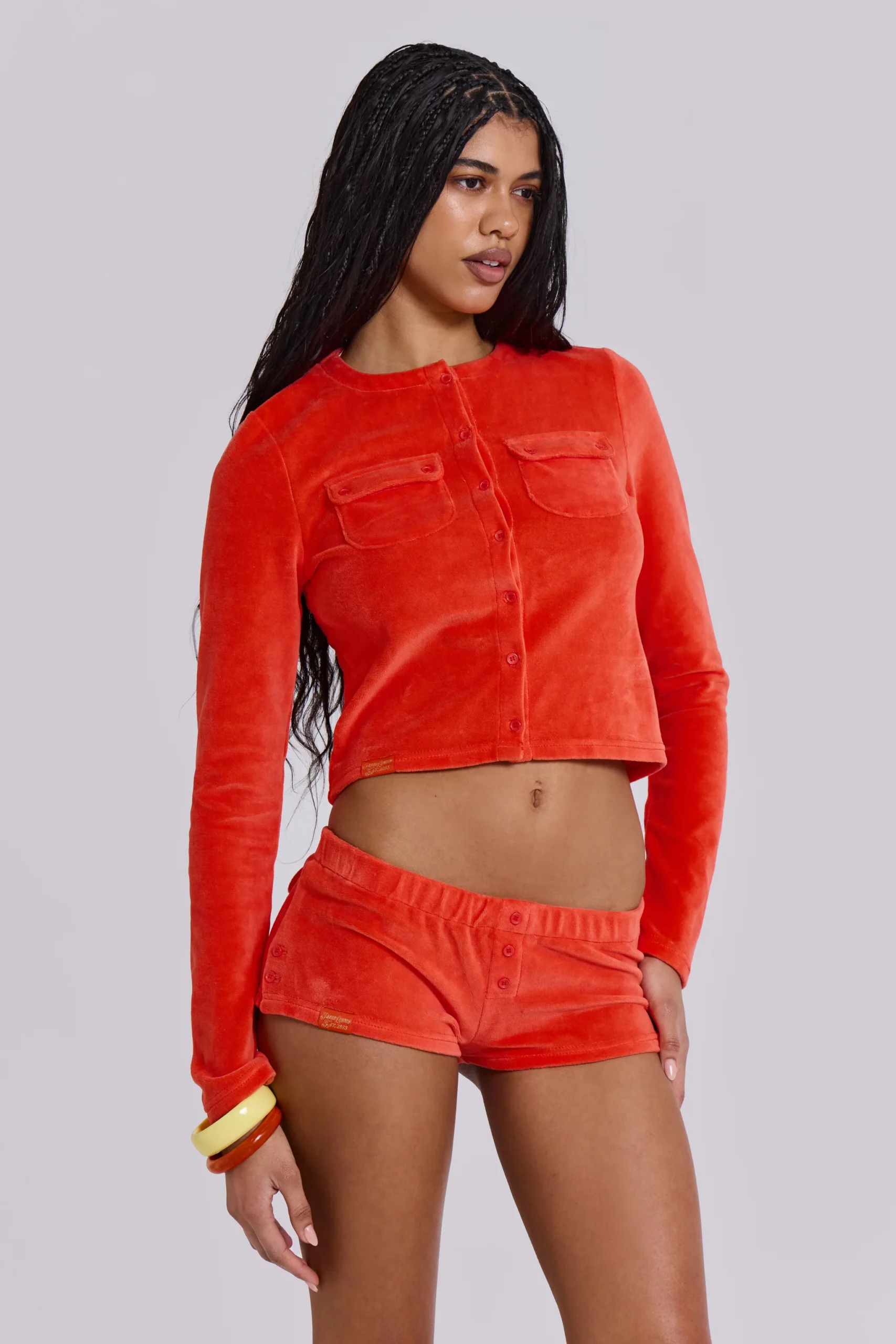 9193-tangerine-velour-cardigan-3.webp Tangerine Velour Cardigan