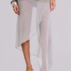 Xtal Studded Chiffon Midi Skirt
