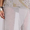 Xtal Studded Chiffon Midi Skirt
