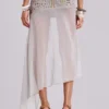 Xtal Studded Chiffon Midi Skirt