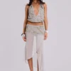 Xtal Studded Backless Plunge Top