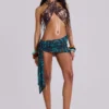 Gina Asymmetric Knotted Mini Dress in Batik